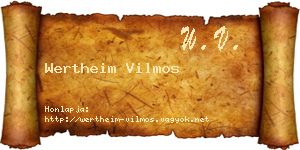 Wertheim Vilmos névjegykártya